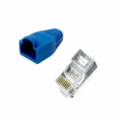 undefined - Kit Conector Rj45 + Capa Azul com 20 Peças