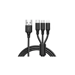undefined - Cabo Usb 3 X 1 Micro Tipo-C 8P 3M Preto