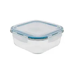 Oikos - Pote de Vidro Quadrado de 2200Ml Com Tampa Transparente 43,5cmx43,5cmx20cm