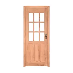 Esel - Porta Montada de Giro Madeira Macica Eucalipto Natural Esquerda 213x74,5x12cm 09 Vidros