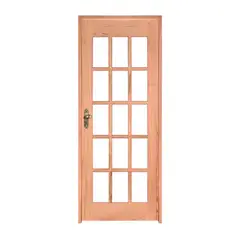 Esel - Porta Montada de Giro Madeira Macica Eucalipto Natural Direita 213x74,5x12cm 15 Vidros