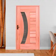 Esel - Folha de Porta Madeira Macica Eucalipto Natural 210x112x3,1cm BBR-Visor