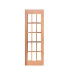 Esel - Folha de Porta Madeira Macica Eucalipto Natural 210x82x3,1cm 15 Vidros