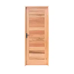 Esel - Porta Montada de Giro Madeira Macica Eucalipto Natural Esquerda 213x84,5x12cm Ripada