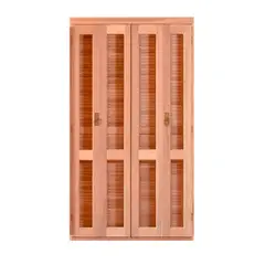 Esel - Porta Veneziana Madeira Eucalipto Natural 4 Folhas Móveis 216x200x14cm Gold