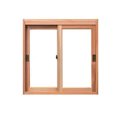 Esel - Janela de Correr Madeira Eucalipto Natural 2 Folhas Móveis 100x180x12cm Gold