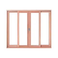 Esel - Janela de Correr Madeira Eucalipto Natural 4 Folhas Central 120X120X12cm Pop