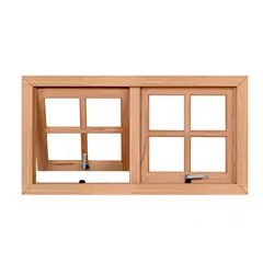Esel - Janela Maxim-ar Quadriculada Madeira Eucalipto Natural 2 Folhas Central 80x138x12cm Gold