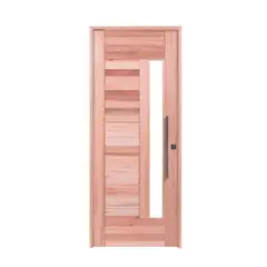 Esel - Porta Montada Pivotante Madeira Macica Eucalipto Natural Direita 214x107x14cm BBR-Visor
