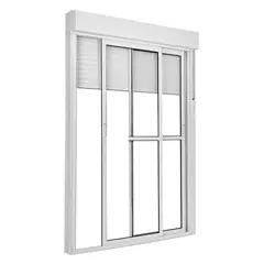 Esquadrisul - Porta Integrada Veneziana Alumínio Branco 2 Folhas Móveis 220x200x12cm Topsul