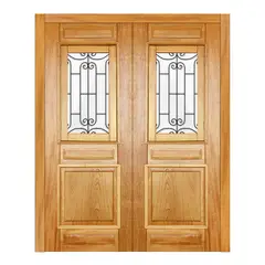 Mapaf - Portal Montado de Giro Frisada Madeira Macica Tauari Natural 2 Folhas Central 213,5x151x14cm