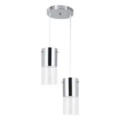 Bronzeart - Pendente First Ø25Xh23Cm 2 Luzes E27 1/2 Cromo
