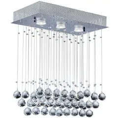 Bronzeart - Plafon Crystal Ball Retangular 3 Luzes Gu10 46x46x57cm