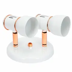 Dital - Spot New Pint 2 Lâmpadas E27 - 267/2 13x17x17cm Alumínio Branco e Cobre