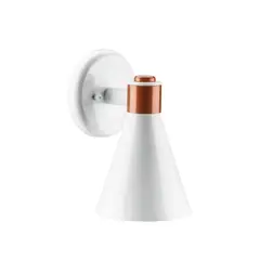 Dital - Arandela Linha Deluxe Cone 613 24x16x14,5cm Alumínio Branco e Cobre