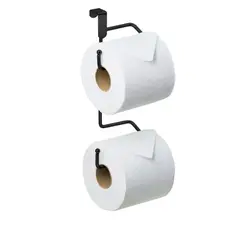Passerini - Suporte para Papel Higiênico Duplo Prático sem Furo Preto