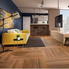 undefined - Piso Vinilico Lvt Cola Tucson Marron 2mm 121.9x23.8 Cx4.68m²  Eucafloor