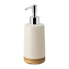 Just Home Collection - Porta Sabonete Liquido Resina Doble Bambu Bege