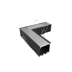 Luminatti - Conector Parede Perfil Sobrepor Largo Preto