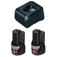 undefined - Kit Bosch Starter Carregador Bivolt Gal12v20 Com 2 Baterias 2,0ah