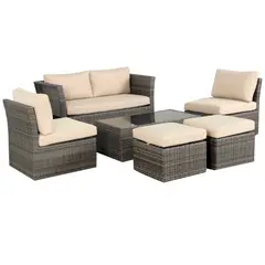 undefined - Conjunto de Estar 6 Lugares Ibiza 86x149x75cm Just Home Collection