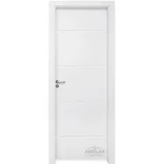 Abrilar - Kit Porta Frisada Montada Pss02 Acabada Branco 210X60 Esquerdo Batente 10 A 16