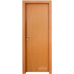 Abrilar - Kit Porta Frisada Montada Pss03 Acabada Curupixa 210X60 Esquerdo Batente 10 A 16