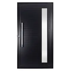 Esquadrisul - Porta Pivotante e Visor Alumínio Preto Direita 220x100x8,6cm Topsul