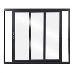Esquadrisul - Janela de Correr Alumínio Preto 2 Folhas Móveis 120x120x8,6cm Topsul