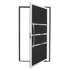 Brimak - Porta Pivotante e Friso Alumínio Mix Preto Esquerda 210x100x4,6cm Evolution