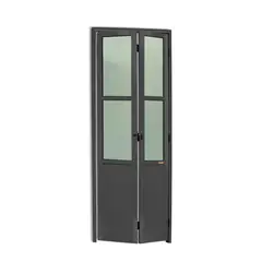 Brimak - Porta Camarão e Vidro Alumínio Cinza 2 Folhas Esquerda 210x60x4,6cm L.25