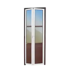 Brimak - Porta Camarão e Vidro Alumínio Mix Corten 2 Folhas Direita 210x60x4,6cm L.25