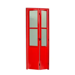 Brimak - Porta Camarão e Vidro Alumínio Vermelho 2 Folhas Esquerda 210x70x4,6cm L.25