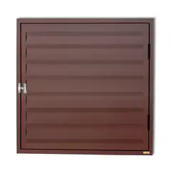 Brimak - Portinhola Veneziana Ventilada Alumínio Corten Esquerda 80x80x3cm Plus
