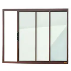 Brimak - Janela de Correr Alumínio Corten 2 Folhas Esquerda 80x100x6,2cm Confort