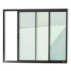 Brimak - Janela de Correr Alumínio Preto 2 Folhas Esquerda 80x100x6,2cm Confort
