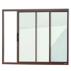 Brimak - Janela de Correr Alumínio Corten 2 Folhas Esquerda 80x80x6,2cm Confort