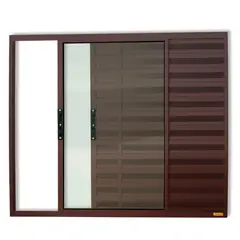 Brimak - Janela Veneziana Alumínio Corten 3 Folhas Esquerda 80x100x8cm Confort