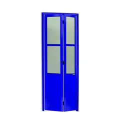 Brimak - Porta Camarão e Vidro Alumínio Azul 2 Folhas Esquerda 210x80x4,6cm L.25