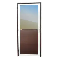 Brimak - Porta Meio Vidro Lambri Alumínio Mix Corten Direita 210x80x4,6cm Super 25