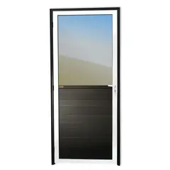 Brimak - Porta Meio Vidro Lambri Alumínio Mix Preto Direita 210x90x4,6cm Super 25