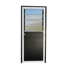 Brimak - Porta Basulante Lambri Alumínio Mix Preto Esquerda 210x86x4,6cm Super 25