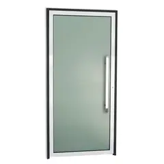 Brimak - Porta de Vidro e Puxador Alumínio Mix Preto Direita 210x90x4,6cm Super 25