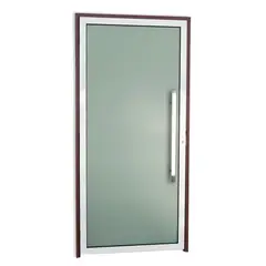 Brimak - Porta de Vidro e Puxador Alumínio Mix Corten Direita 210x90x4,6cm Super 25