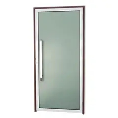 Brimak - Porta de Vidro e Puxador Alumínio Mix Corten Esquerda 210x90x4,6cm Super 25