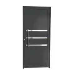 Brimak - Porta Lambri e Friso Alumínio Cinza Esquerda 210x90x4,6cm Super 25