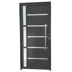Brimak - Porta Lambri e Friso e Visor Alumínio Cinza Direita 210x90x4,6cm Miraggio