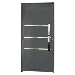 Brimak - Porta Lambri e Friso Alumínio Cinza Direita 210x90x4,6cm Evolution