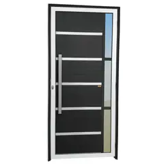 Brimak - Porta Lambri e Friso e Visor Alumínio Mix Preto Esquerda 210x90x4,6cm Miraggio