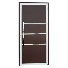 Brimak - Porta Lambri e Friso Alumínio Mix Corten Esquerda 210x90x4,6cm Evolution